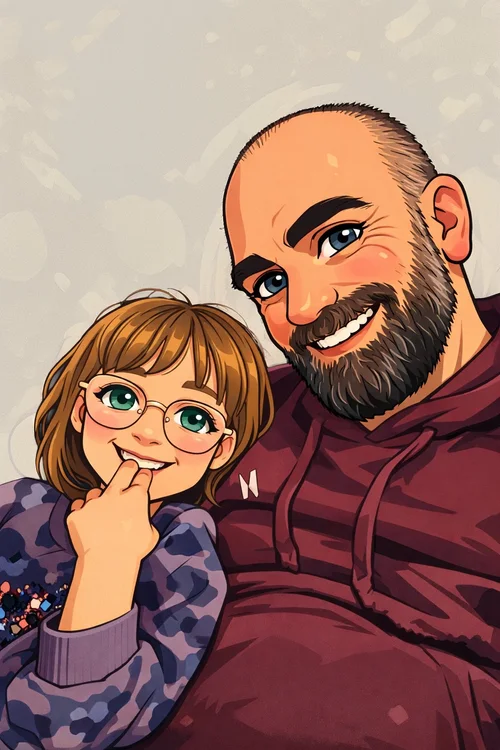 Rich and his 7-year-old daughter Aria, creators of The Marketing Playbooks