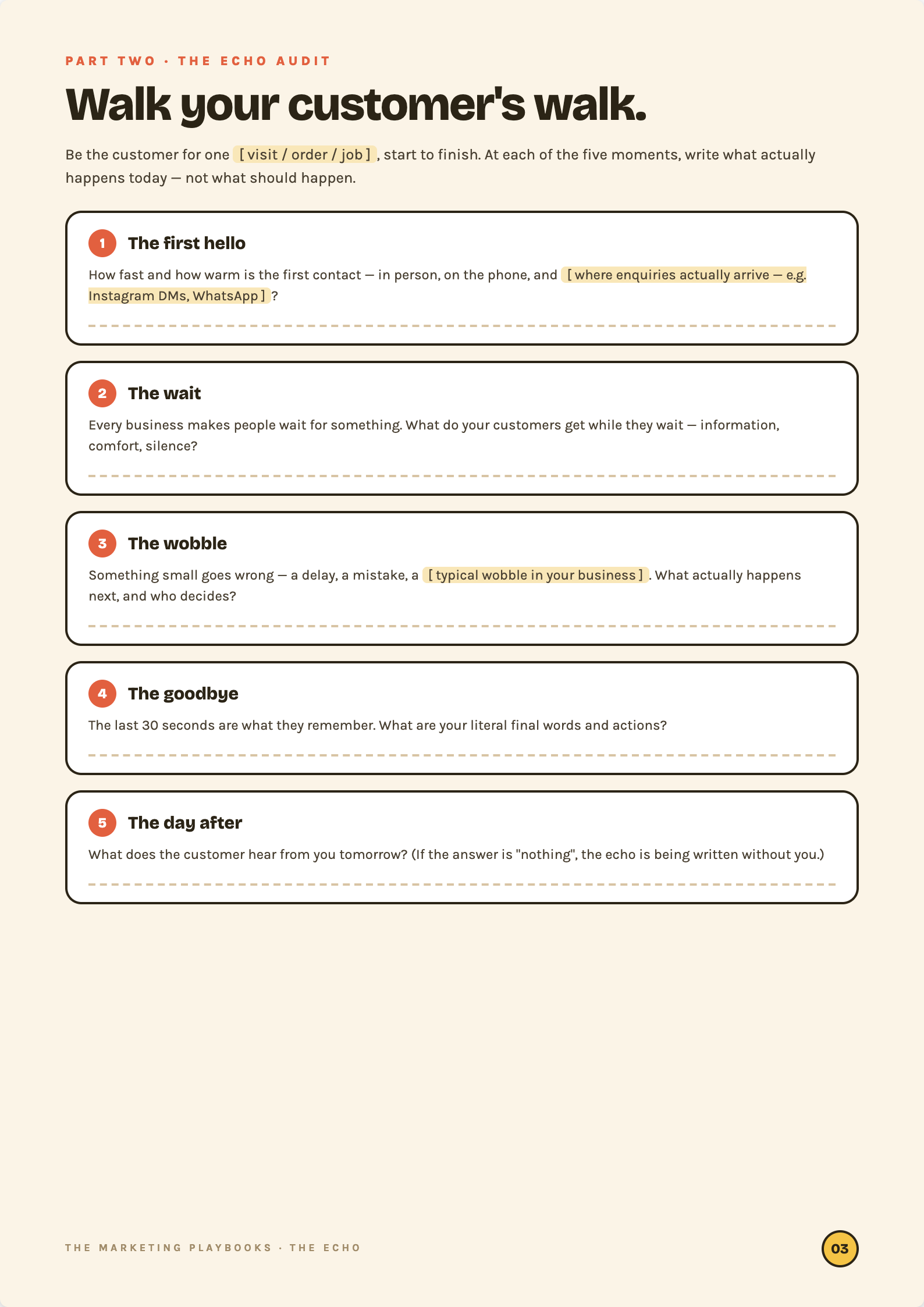 Part two — your numbers worksheet