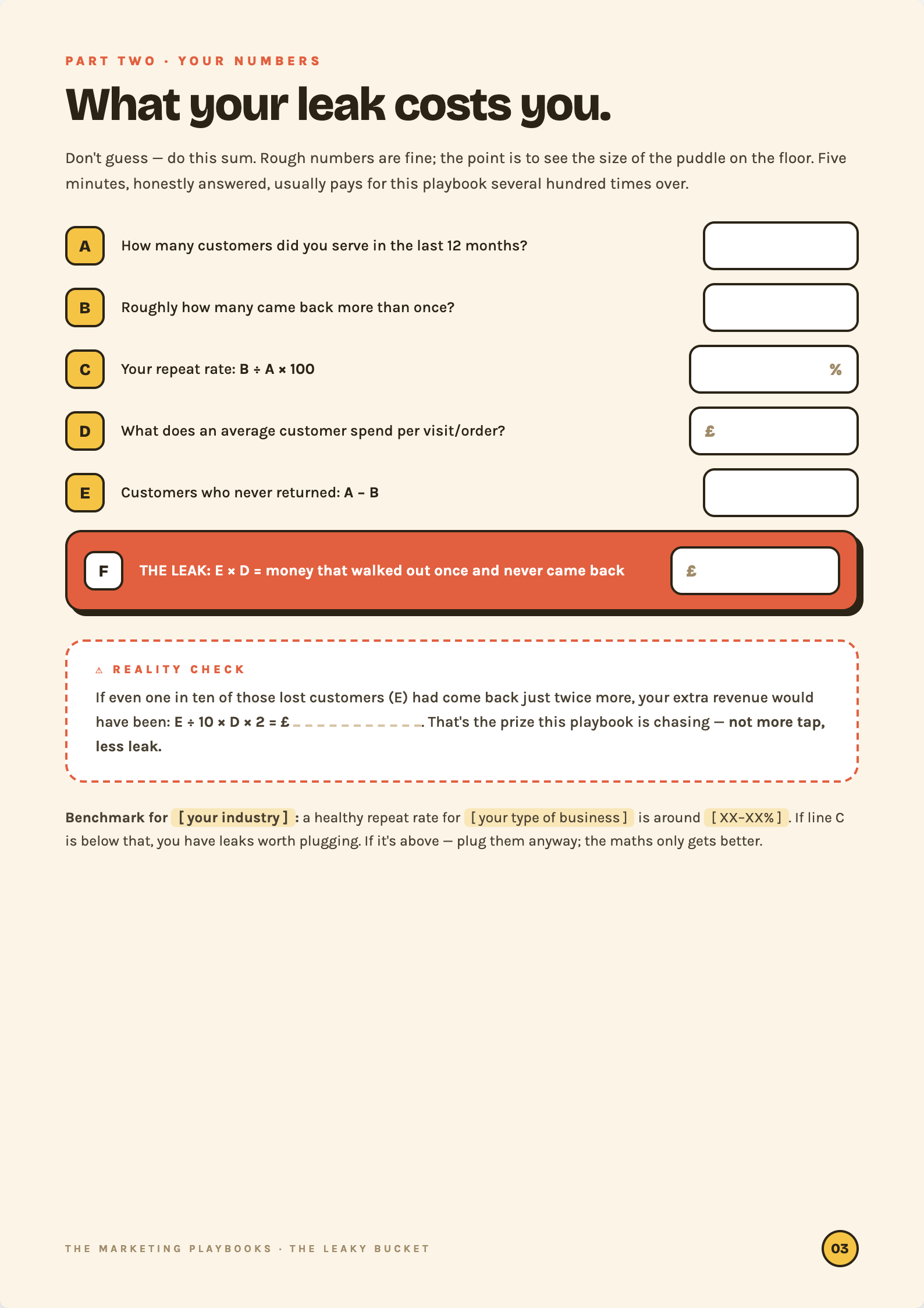 Part two — your numbers worksheet