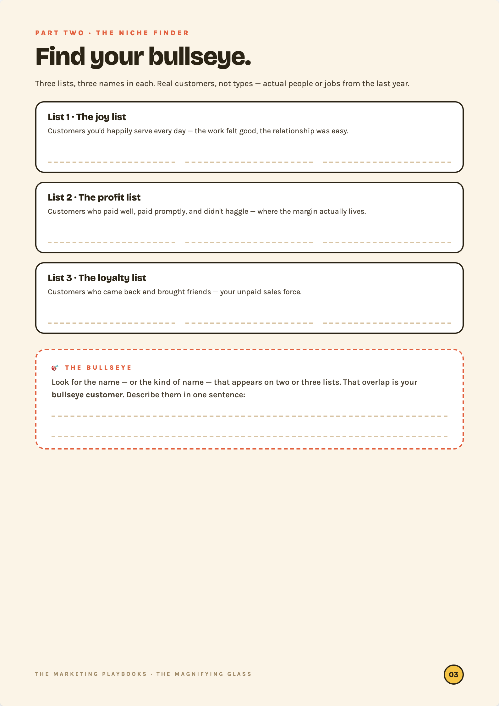 Part two — your numbers worksheet