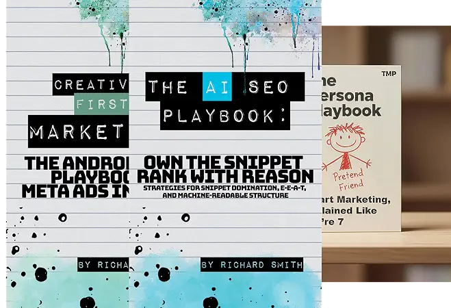 Rich's marketing books: The AI SEO Playbook and Creative First Marketing — The Andromeda Playbook